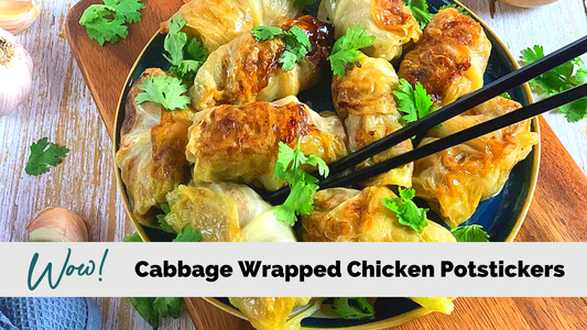 Lean and Green Cabbage Wrapped Chicken Potstickers
