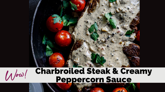 Charbroiled Steak and Creamy Peppercorn Sauce