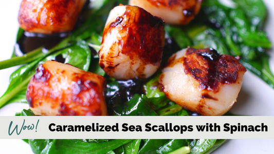 Caramelized Sea Scallops With Spinach