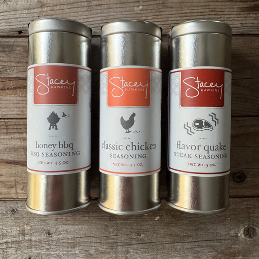 Flavor Trio Bundle- Honey BBQ, Classic Chicken & Flavor Quake Steak Seasonings