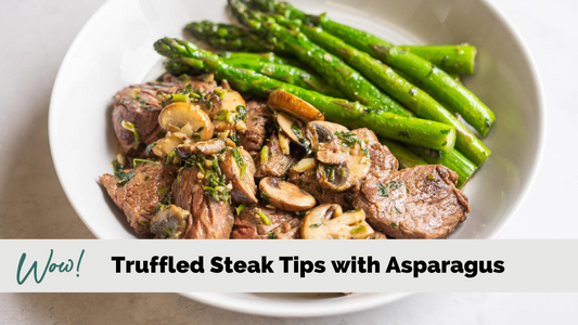 Truffled Steak Tips and Asparagus