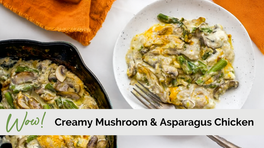 Creamy Mushroom Chicken and Asparagus Bake