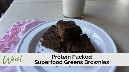 Low-Carb Chocolate Protein Brownies with Superfood Greens