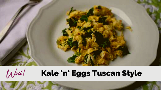 Kale ‘n’ Eggs Tuscan Style, a Lean and Green Recipe
