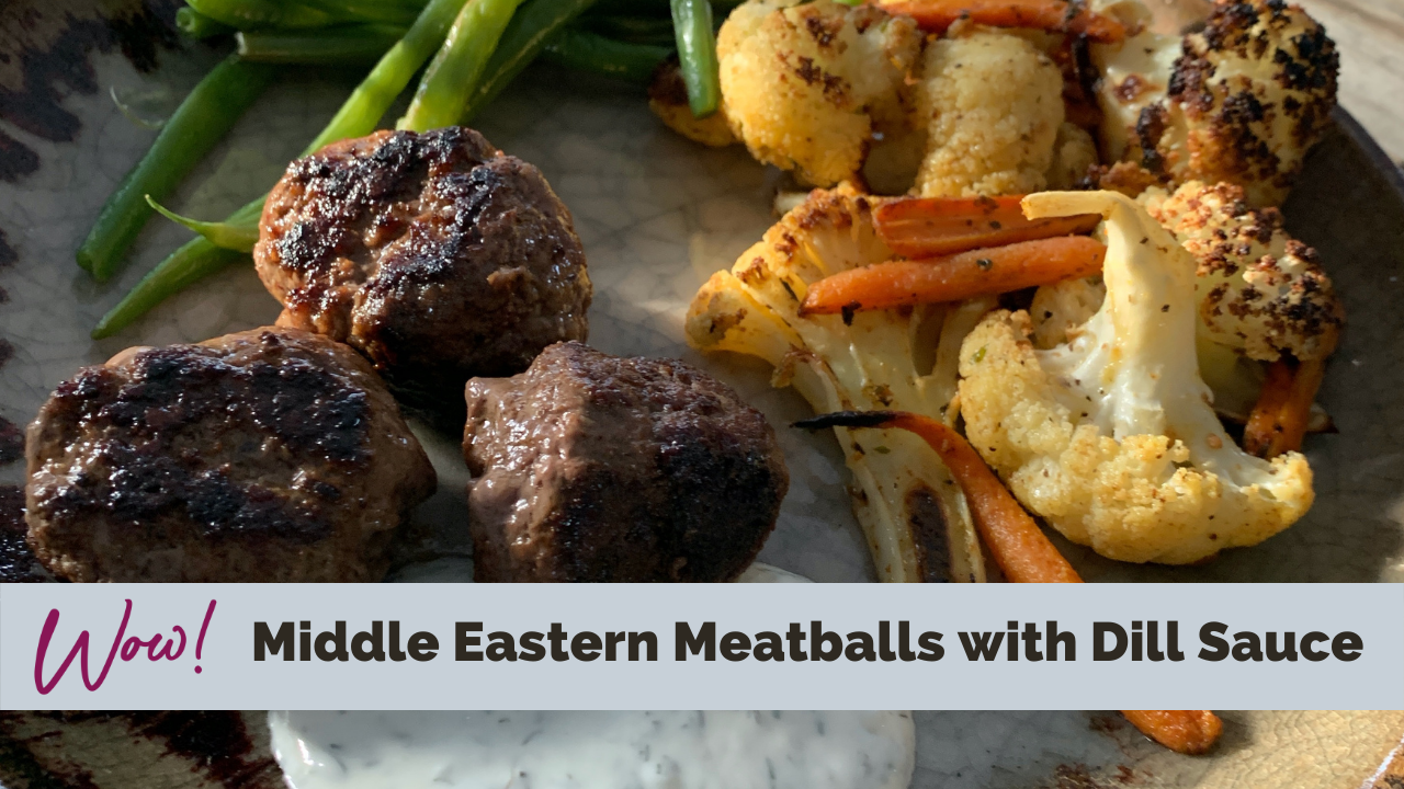 Middle Eastern Meatballs with Dill Sauce Stacey Hawkins
