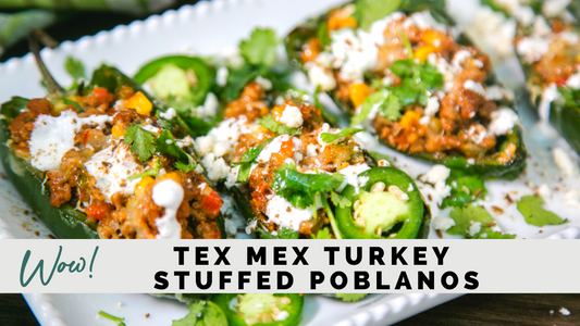 Tex Mex Turkey Stuffed Poblanos