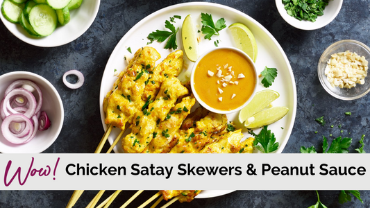 Chicken Satay Skewers & Peanut Sauce (a Lean and Green Appetizer)