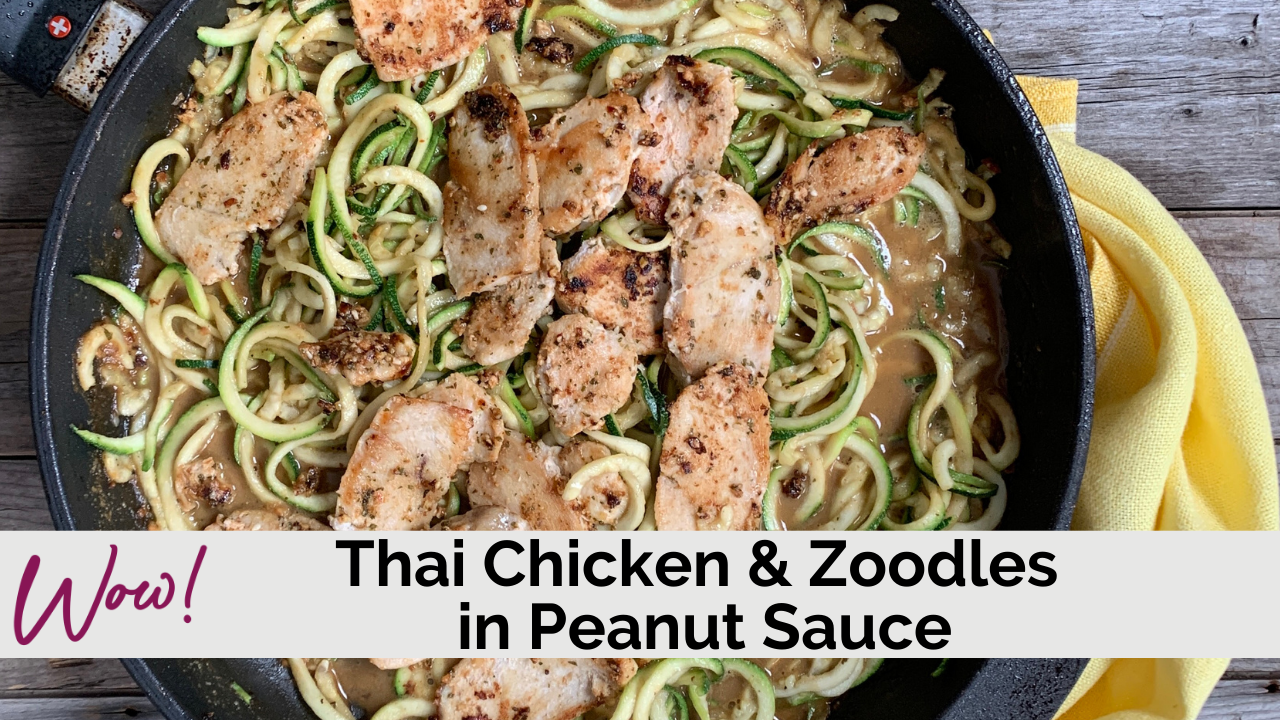 Thai Chicken & Zoodles in Peanut Sauce Stacey Hawkins