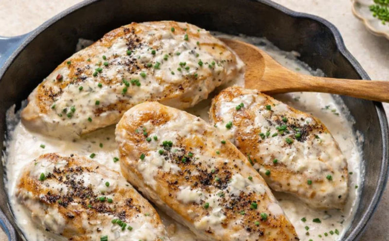Creamy Lemon Feta Chicken Skillet